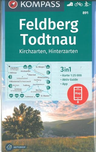 KOMPASS Wanderkarte Feldberg, Todtnau, Kirchzarten, Hinterzarten: 3in1 Wanderkarte 1:25000 mit Aktiv Guide inklusive Karte zur offline Verwendung in ... Langlaufen. (KOMPASS-Wanderkarten, Band 891)
