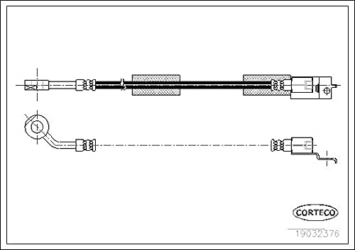 Corteco 19032376 Bremsschlauch vorne links | 19032376 Kompatibel mit Cherokee (xj),grand Cherokee I (zj, Zg),wrangler II (tj)
