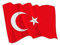 U24 Autoaufkleber wehende Flagge Türkei 8,5 x 6 cm