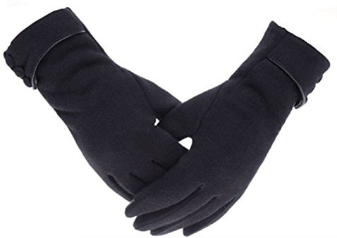 Tomily Damen touchscreen-telefon vlies-windundurchlässige handschuhe winter m wear Schwarz One Size
