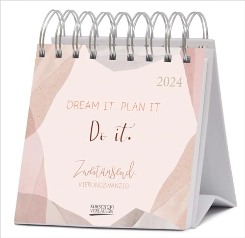 Plan it 2024: Aufstellbarer Typo-Art Postkartenkalender. Jede Woche ein neuer Spruch. Hochwertiger Wochenkalender für den Schreibtisch