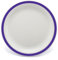 Harfield Duo Plate with Purple Rim 23cm (Pack of 4) Virtually Unbreakable Reusable Polycarbonate Plastic Dishwasher Safe
