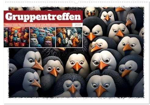 Gruppentreffen (Wandkalender 2026 DIN A2 quer), CALVENDO Monatskalender: Eine große Versammlung aus neugierigen Blicken (CALVENDO Tiere)