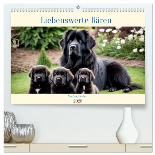 Neufundländer - Liebenswerte Bären (hochwertiger Premium Wandkalender 2026 DIN A2 quer), Kunstdruck in Hochglanz: Der Neufundländer ist eine der ... auch sanftesten Hunderassen (CALVENDO Tiere)