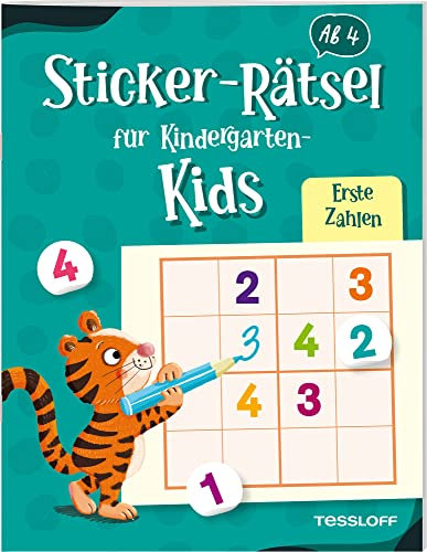 Sticker-Rätsel für Kindergarten-Kids. Erste Zahlen: Rätseln und Stickern für Kinder ab 4 Jahren (Spielen & Beschäftigen)