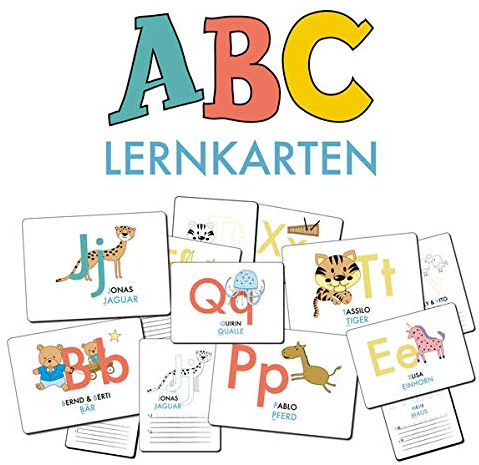 ABC-Lernkarten der Tiere, Bildkarten, Wortkarten, Flash Cards mit Groß- und Kleinbuchstaben | Lesen lernen mit Tieren für Kinder im Kindergarten und ... cm), 26-teilig | Stay Inspired! by Lisa Wirth