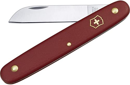 Victorinox 3.9051 Floral Knife with Straight Blade/Ring, Red