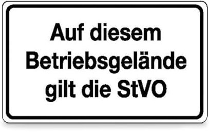 Betriebsausstattung24® Auf dem Betriebsgelände gilt die StVO Verkehrsschild, Alu geprägt, Gr. 40x30 cm