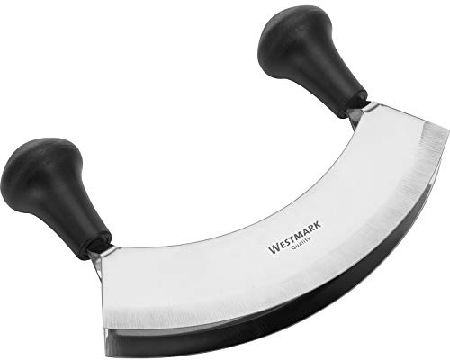 Westmark Wiegemesser/Kräuterschneider, mit 2 Klingen, Länge: 17 cm, Rostfreier Edelstahl/Kunststoff, Silber/Schwarz, 12942270