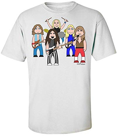vipwees, High On Maiden, Mens Musician Caricature Organic Cotton T-Shirt White