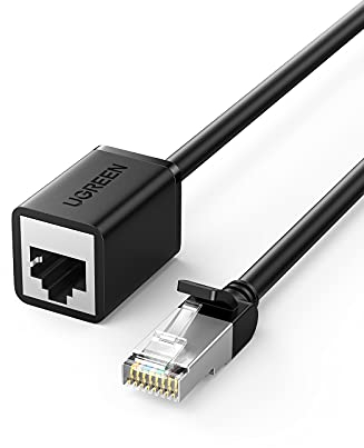 UGREEN Ethernet Extension Cable, Cat6 RJ45 Male to Female Lead, Shielded Network Patch Cord Connector Compatible for Switch, Modem, Patch Panel, Router, PC, Laptop, Network Printer (3M)