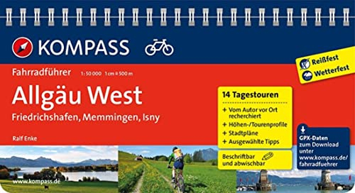 KOMPASS Fahrradführer Allgäu West, Friedrichshafen, Memmingen, Isny: Fahrradführer mit Routenkarten im optimalen Maßstab.