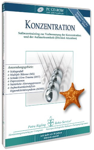 Konzentration - Gedächtnistraining, Demenz, Parkinson und natürliche Alterungsprozesse - Vorsorge-Softwaretraining zur Verbesserung von selektiver und geteilter Aufmerksamkeit von Petra Rigling
