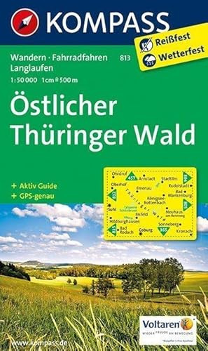KOMPASS Wanderkarte Östlicher Thüringer Wald: Wanderkarte mit Aktiv Guide, Radwegen und Loipen. 1:50000