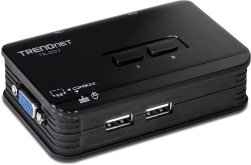 TRENDnet TK-207K - Switch KVM 2 Ports USB/VGA, TK-207K Bleu
