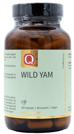 Quintessence Wild Yam Kapseln 140 Stk. - Yamswurzel Kapseln hochdosiert mit 1425mg Extrakt, davon 285mg Diosgenin je Tagesdosis, Vegan & ohne künstliche Zusätze, Produziert in Österreich