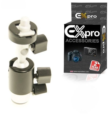 Ex-Pro K-727 Ball and Socket Swivel Tripod Ballhead with 1/4'', 3/8'' Threads spigot - including Flash Hot Shoe Adaptor, Umbrella Support, Tripod and Light Stand Support