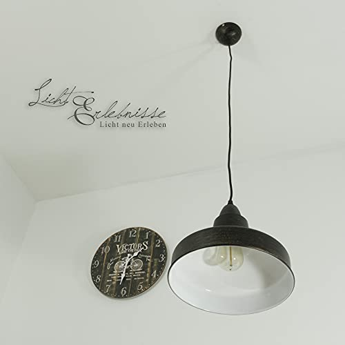 Loft Hängeleuchte aus Metall in braun-gold Pendelleuchte Ø 26cm mit E27 Fassung Pendellampe
