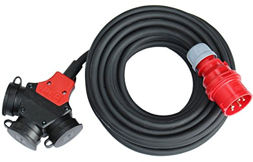 CEE Adapter Stromverteiler 20m 5x2,5mm² H07RN-F 16A 400V - 3x230V Verteiler