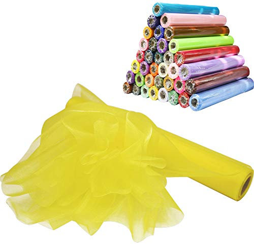 Time to Sparkle 29CM X 26M Organza Rolle Weich Schiere Stoff Hochzeit Party Geschenke(Lemon)