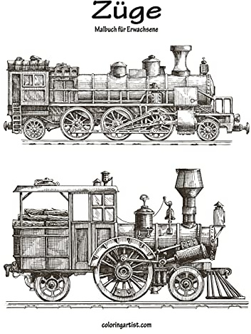 Züge-Malbuch für Erwachsene 1