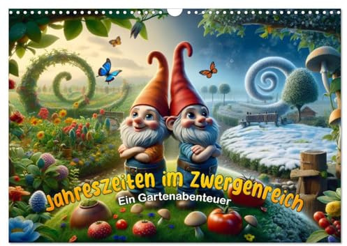 Jahreszeiten im Zwergenreich: Ein Gartenabenteuer (Wandkalender 2026 DIN A3 quer), CALVENDO Monatskalender: Zwergen-Glück das ganze Jahr! (CALVENDO Hobbys)