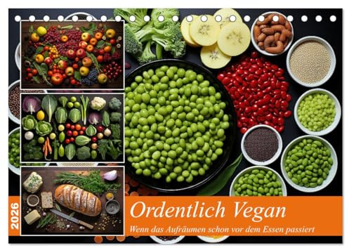 Ordentlich Vegan (Tischkalender 2026 DIN A5 quer), CALVENDO Monatskalender: Wenn das Auge die schöne Ordnung genießt (CALVENDO Lifestyle)