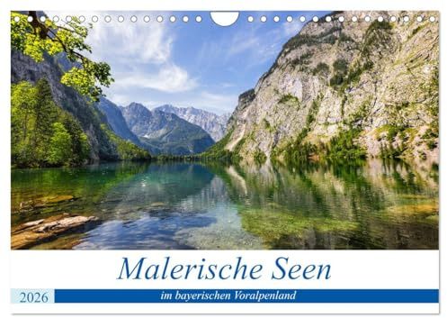 Malerische Seen im bayerischen Voralpenland (Wandkalender 2026 DIN A4 quer), CALVENDO Monatskalender: Jahresbegleiter für Liebhaber von Bergseen (CALVENDO Natur)