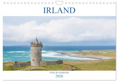 Irland - Eine Rundreise (Wandkalender 2026 DIN A4 quer), CALVENDO Monatskalender: Der Kalender nimmt Sie mit auf eine Rundreise quer durch Irland und ... imposante historische Bauten. (CALVENDO Orte)
