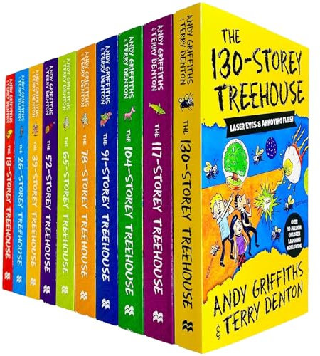 The Treehouse Storey Books 1 - 9 Collection Set di Andy Griffiths e Terry Denton (13-Storey, 26-Storey, 39-Storey, 52-Storey, 65-Storey, 78-Storey, 91-Storey, 104-Storey e 117- Piano)