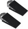 Relaxdays, schwarz Türkeil 2er Set, Gummi, Edelstahl, rutschfeste Keile, Türstopper für Boden, HBT: 3 x 5 x 12 cm, silber