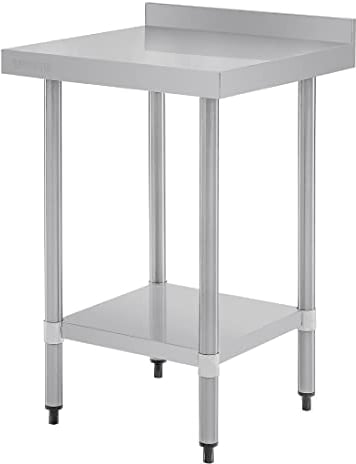 Vogue T379 Stainless Steel Prep Table With Upstand 960X600X600mm Commercial, Silver