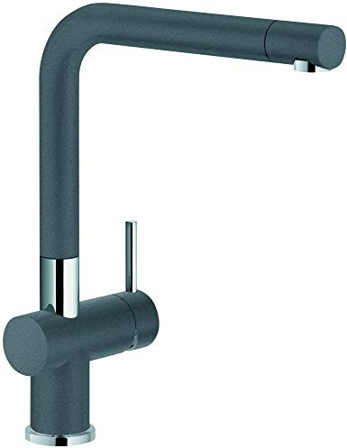 Franke Active Plus Fragranite Grafite - Rubinetto monocomando a leva, tipo L, in ceramica, 3,5 cm
