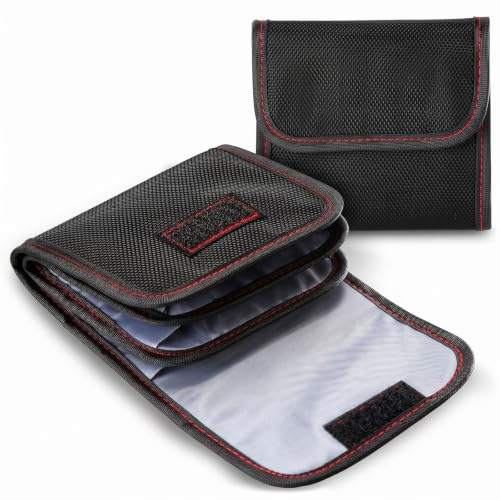 DomeStar Filter Case, 2PCS 3-Pocket Camera Lens Filter Carry Case Professional Photography Filter Holder Belt Bag Pouch Water-resistant and Dustproof Design for 25mm-82mm Filters