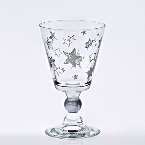 CRISTALICA Weinglas Weinkelch Weißweinglas Stars Okt Silber 120 ml Moderner Zeitloser Style