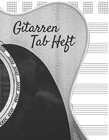 Gitarren Tab Heft: Übungsheft mit leeren Tabulaturlinien und Akkorddiagrammen