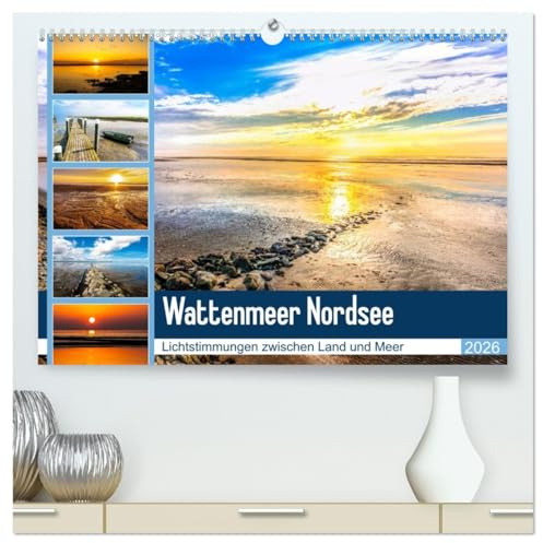 Wattenmeer Nordsee - Lichtstimmungen zwischen Land und Meer (hochwertiger Premium Wandkalender 2026 DIN A2 quer), Kunstdruck in Hochglanz: ... Wattenmeer der Nordseeküste (CALVENDO Natur)