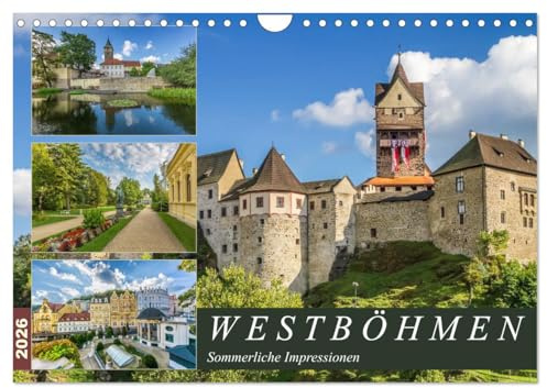 WESTBÖHMEN Sommerliche Impressionen (Wandkalender 2026 DIN A4 quer), CALVENDO Monatskalender: Malerische Orte und historische Bauwerke (CALVENDO Orte)