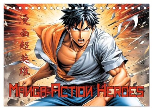 Manga Action Heroes (Tischkalender 2026 DIN A5 quer), CALVENDO Monatskalender