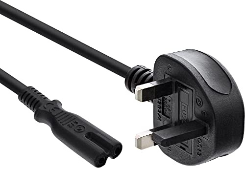 InLine 16654E Netzkabel, Netzstecker England auf Euro 8 C7 Stecker, 1,8m