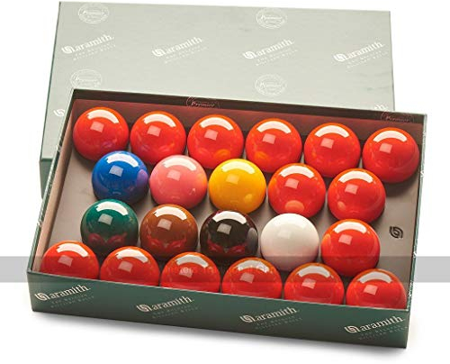 Aramith Standard Full-size Snooker Balls (2 and 1/16 inch, 52.5mm, with 15 reds)