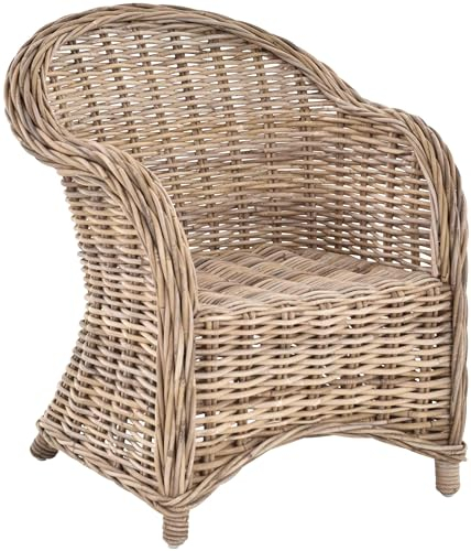 korb.outlet Kinderstuhl, Kindersessel aus Rattan in der Farbe Grau