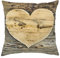 Mars & More Kissen Holz Herz 50 x 50 cm mit Inlet