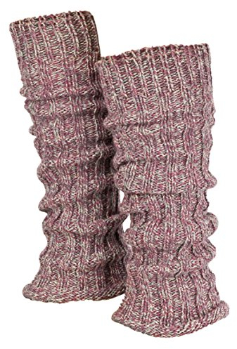 Piarini 1 Paar Grobstrick Stulpen Damen Bein - warme Winter Beinstulpen - One-Size Wolle Multicolour-rose