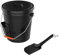Home-Complete HC-7004 Ascheimer mit Deckel und Schaufel für Kamin schwarz, Legierter Stahl, 12 inches