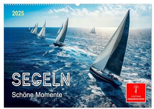 Segeln - schöne Momente (Wandkalender 2025 DIN A2 quer), CALVENDO Monatskalender: Sonne, Wind und Wellen bis zum Horizont. (CALVENDO Sport)