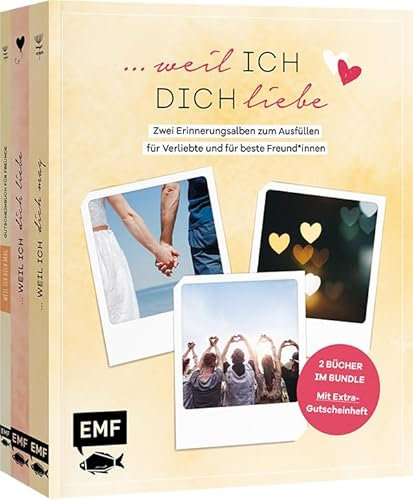 …weil ich dich liebe – Zwei Bücher im Bundle: Erinnerungsalben für Verliebte und für beste Freund*innen: Album zum Ausfüllen, Ankreuzen und Einkleben ... 16 Gutscheine für gemeinsame Momente