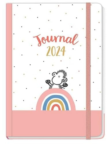 sheepworld Journal 2024 DIN A5. Übersichtliches und cooles Design: Ein lustiger Jahres-Kalender mit viel Platz zum Eintragen. Buch-Kalender mit knuffigen Schaf-Cartoons.