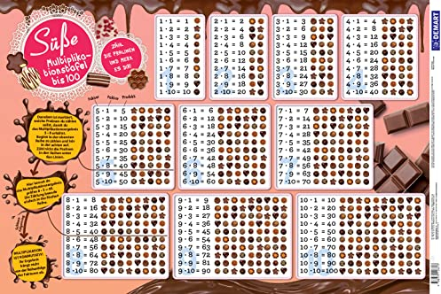 DEMART - Süßes Multipliationstafel bis 100 - Schreibtischunterlage