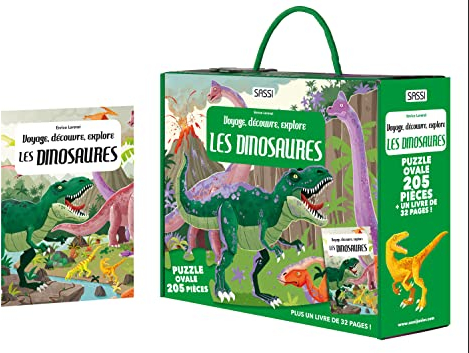 Voyage, découvre, explore - Les dinosaures: Avec un puzzle ovale de 205 pièces